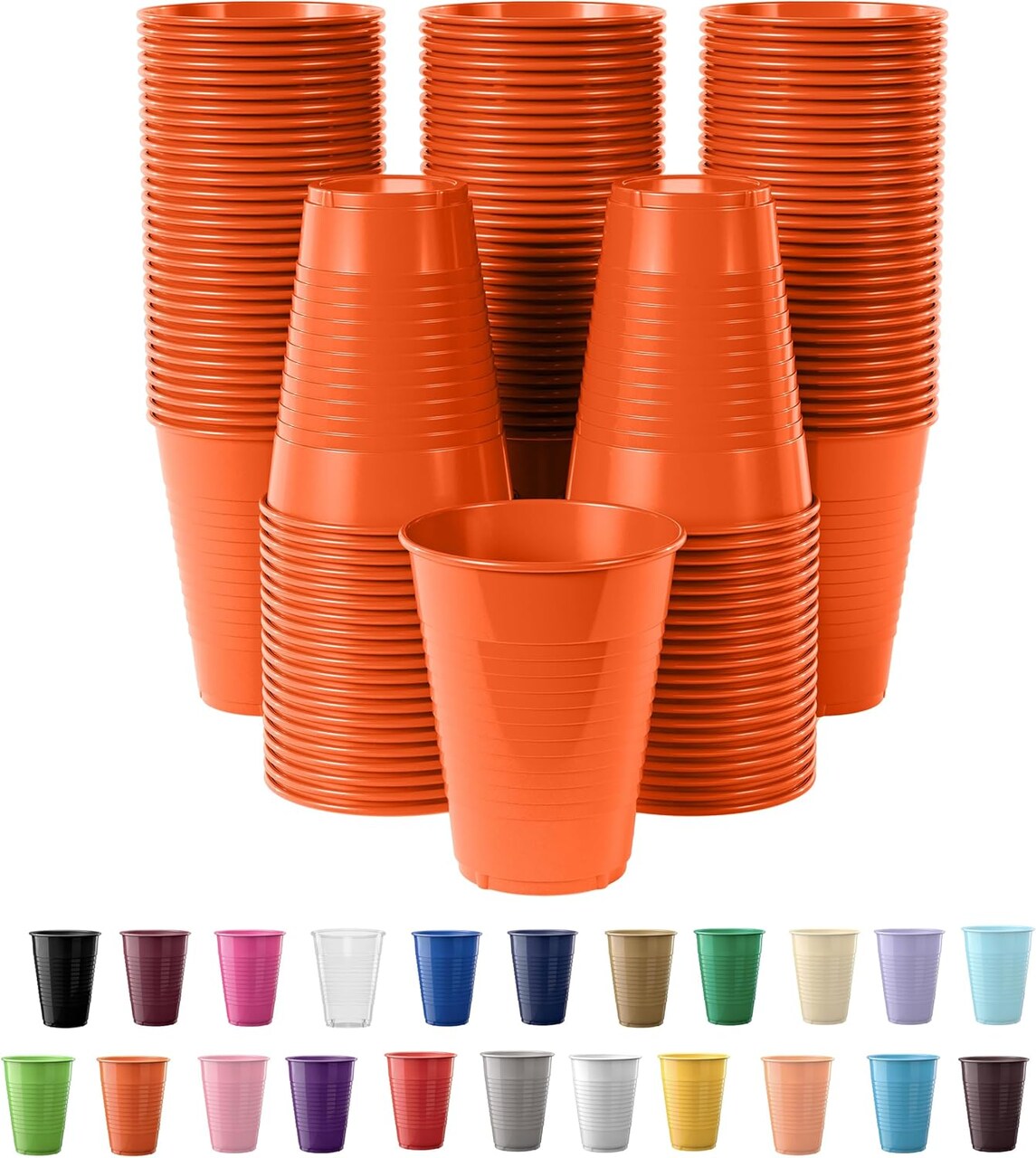 Exquisite Party Solids 12 Oz Plastic Cups – 100 Pack Disposable Cups for Parties & Events | Durable Plastic Party Cups | Bulk Drink Cups for Soda, plastic cup | Recyclable Disposable Cups for Everyday Use & Celebrations